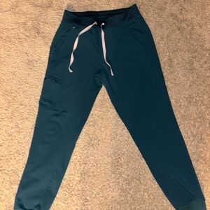 Figs Jogger Style Scrub Bottoms in Caribbean Blue - Size S